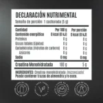 Birdman Creatina — Tabla Nutricional y Vista Detallada PROVIF Tijuana